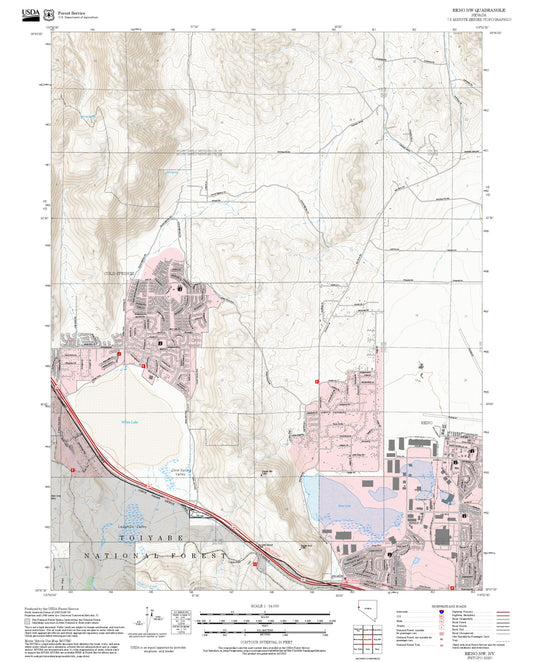 2025 Forest Service Topo Map of Reno NW Nevada