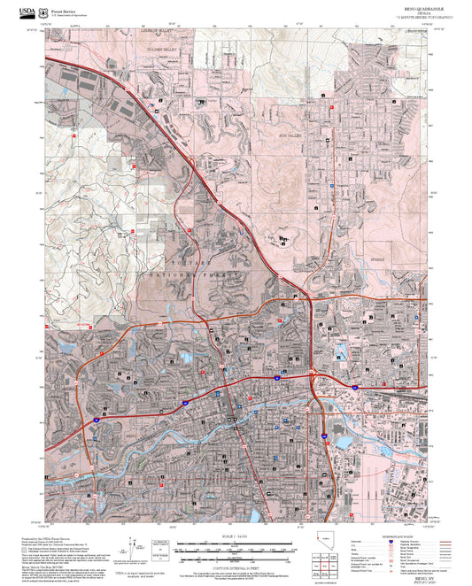 2025 Forest Service Topo Map of Reno Nevada