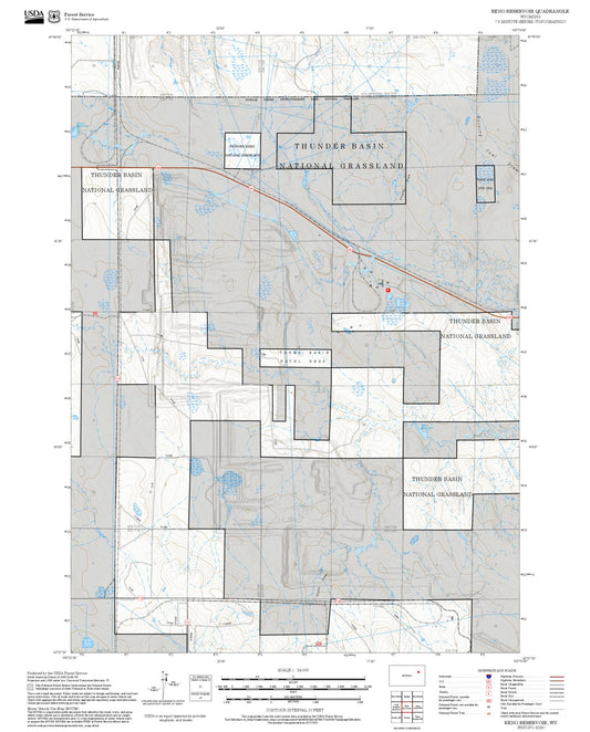2025 Forest Service Topo Map of Reno Reservoir Wyoming
