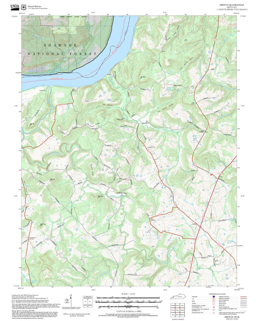2025 Forest Service Topo Map of Repton Kentucky