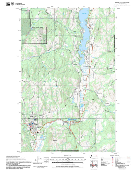 2025 Forest Service Topo Map of Republic Washington
