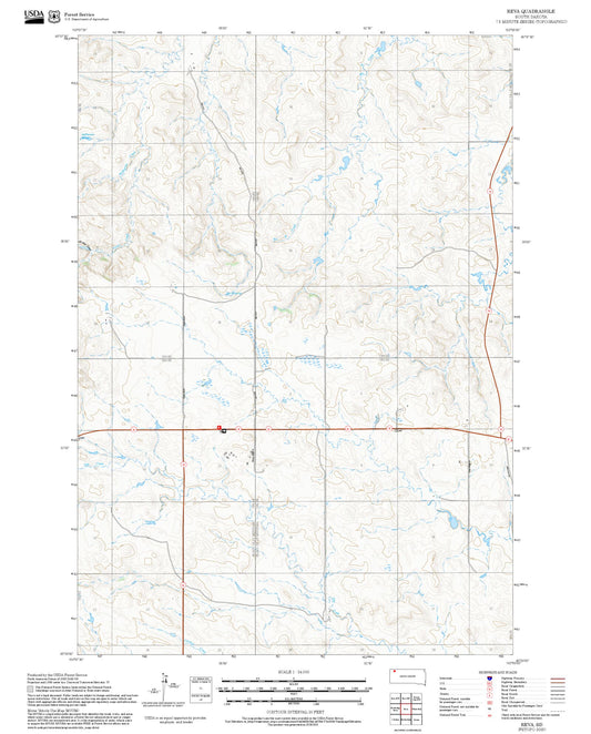 2025 Forest Service Topo Map of Reva South Dakota