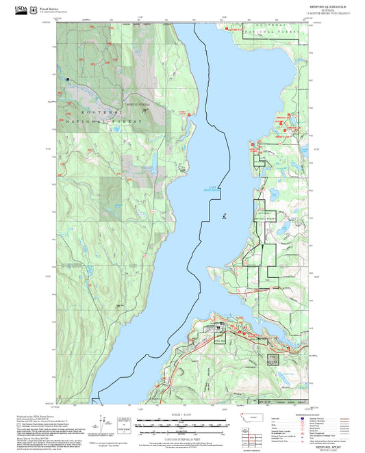 2025 Forest Service Topo Map of Rexford Montana