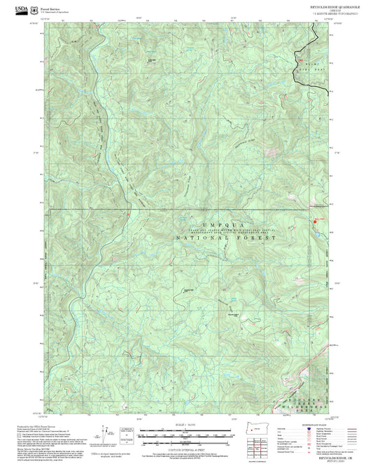 2025 Forest Service Topo Map of Reynolds Ridge Oregon