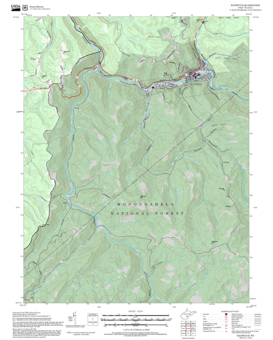 2025 Forest Service Topo Map of Richwood West Virginia