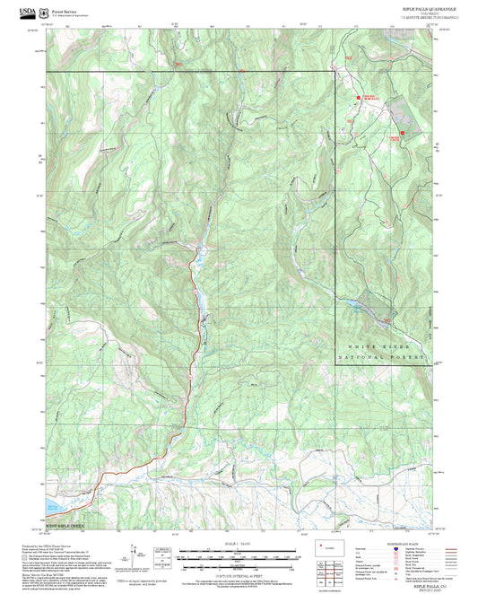 2025 Forest Service Topo Map of Rifle Falls Colorado