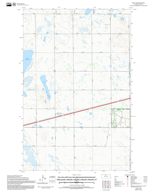 2025 Forest Service Topo Map of Riga North Dakota