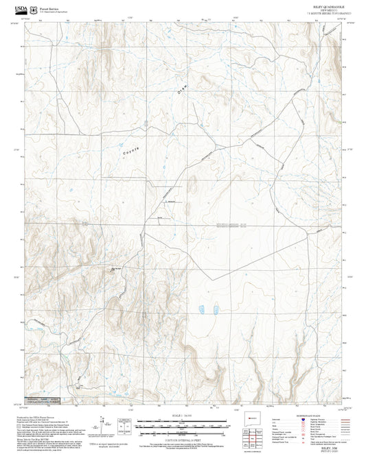 2025 Forest Service Topo Map of Riley New Mexico