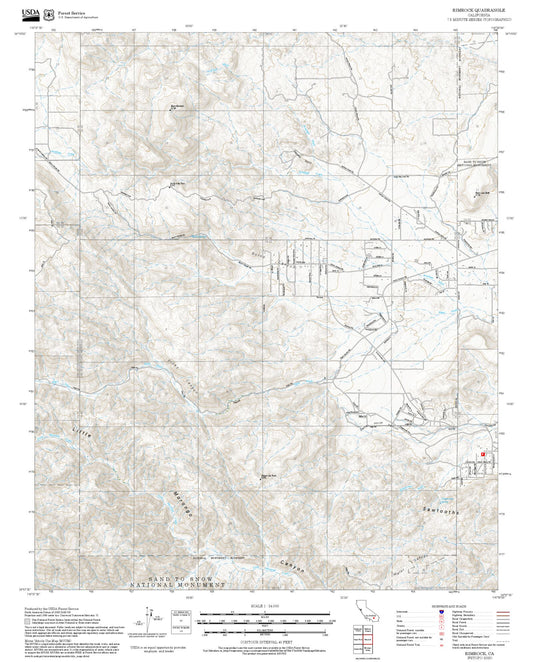 2025 Forest Service Topo Map of Rimrock California