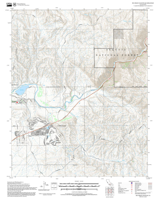 2025 Forest Service Topo Map of Rio Bravo Ranch California