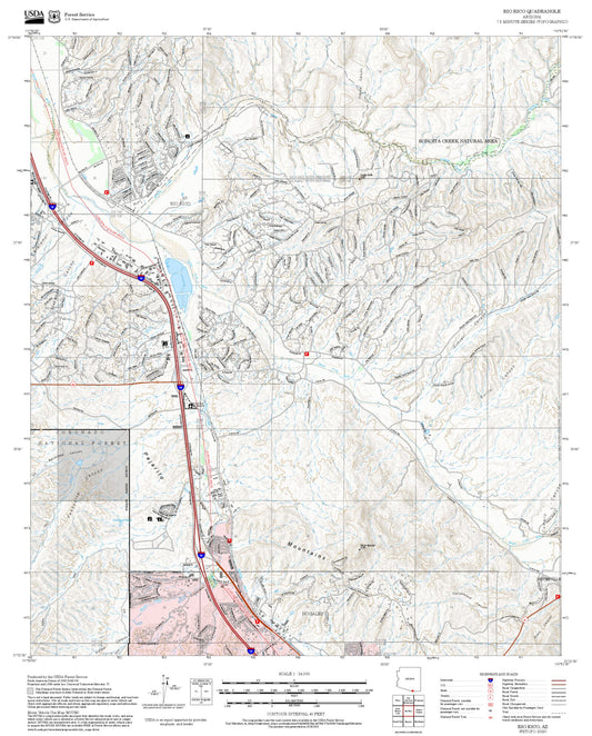 2025 Forest Service Topo Map of Rio Rico Arizona