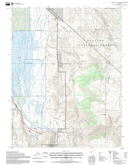 2025 Forest Service Topo Map of Risue Canyon Nevada