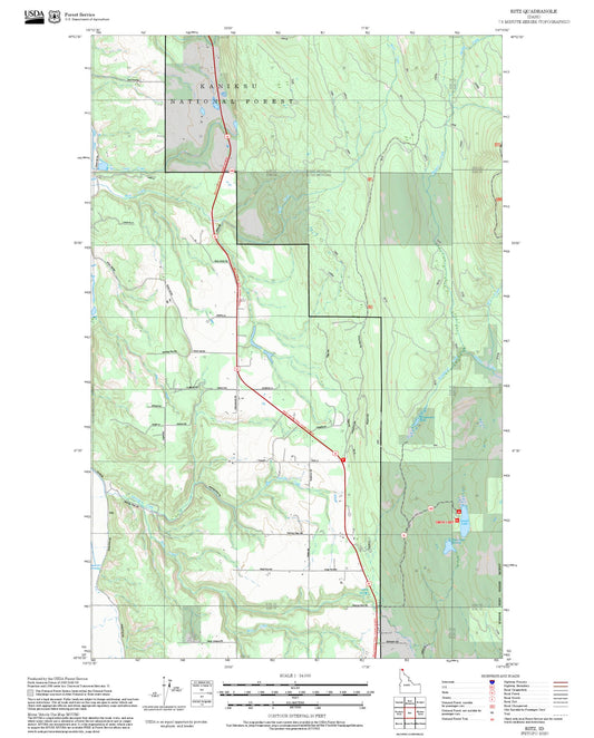 2025 Forest Service Topo Map of Ritz Idaho