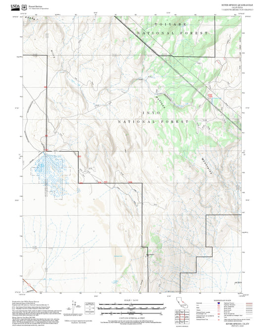 2025 Forest Service Topo Map of River Spring California