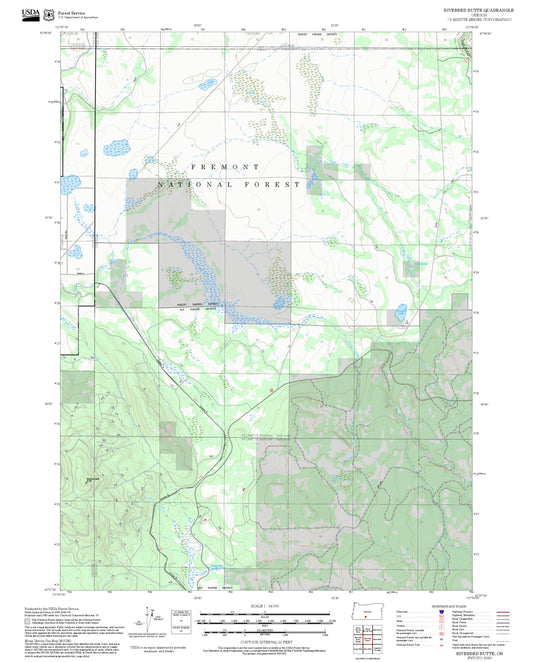 2025 Forest Service Topo Map of Riverbed Butte Oregon