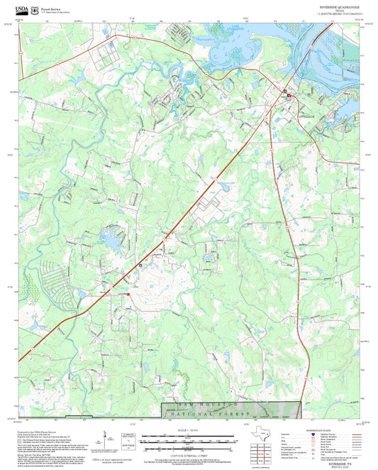 2025 Forest Service Topo Map of Riverside Texas