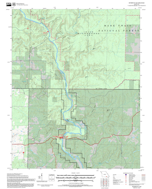 2025 Forest Service Topo Map of Riverton Missouri