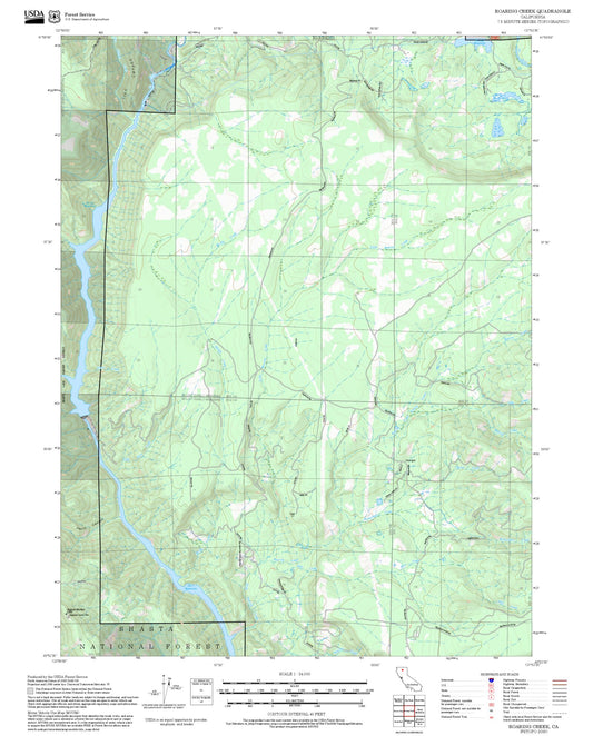 2025 Forest Service Topo Map of Roaring Creek California