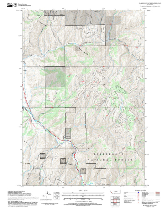 2025 Forest Service Topo Map of Robbins Gulch Montana