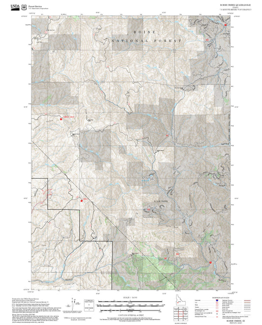 2025 Forest Service Topo Map of Robie Creek Idaho