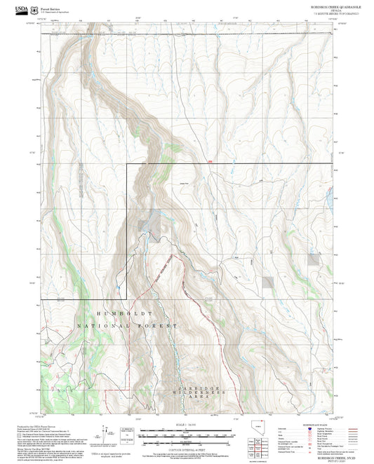 2025 Forest Service Topo Map of Robinson Creek Nevada