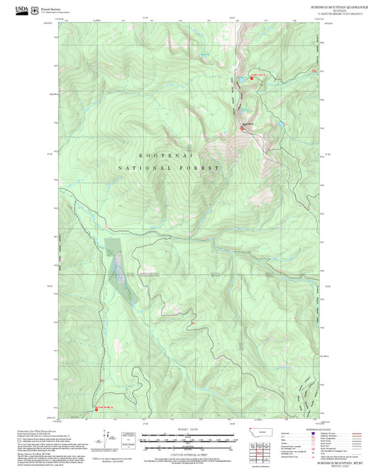 2025 Forest Service Topo Map of Robinson Mountain Montana