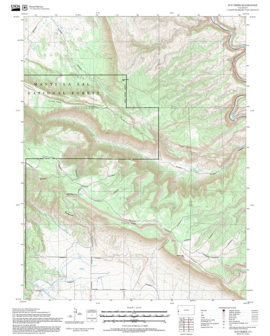 2025 Forest Service Topo Map of Roc Creek Colorado