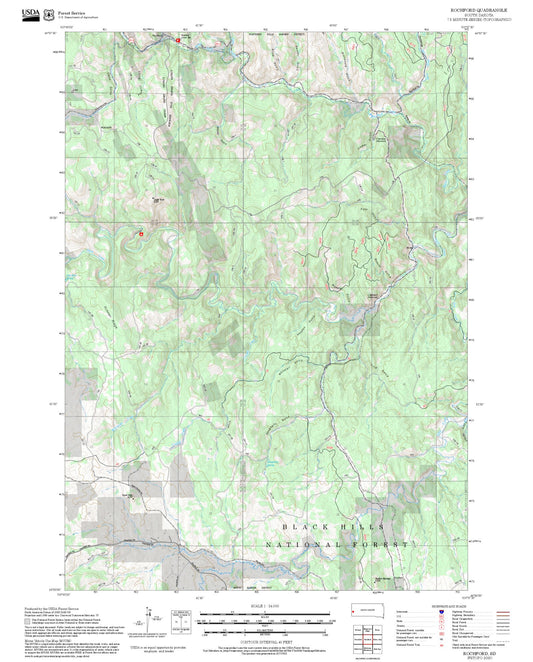2025 Forest Service Topo Map of Rochford South Dakota