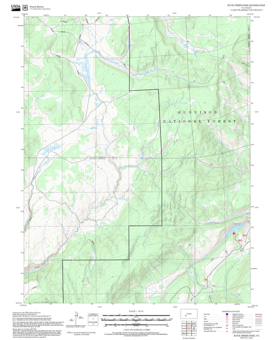 2025 Forest Service Topo Map of Rock Creek Park Colorado