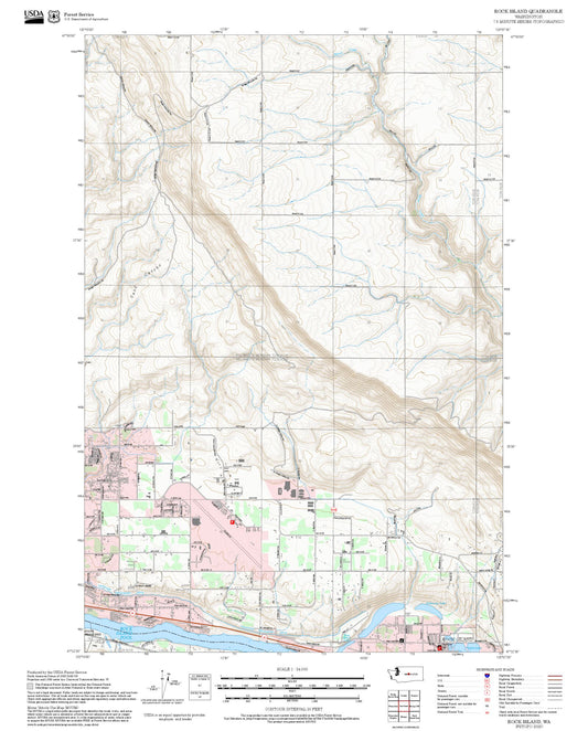 2025 Forest Service Topo Map of Rock Island Washington