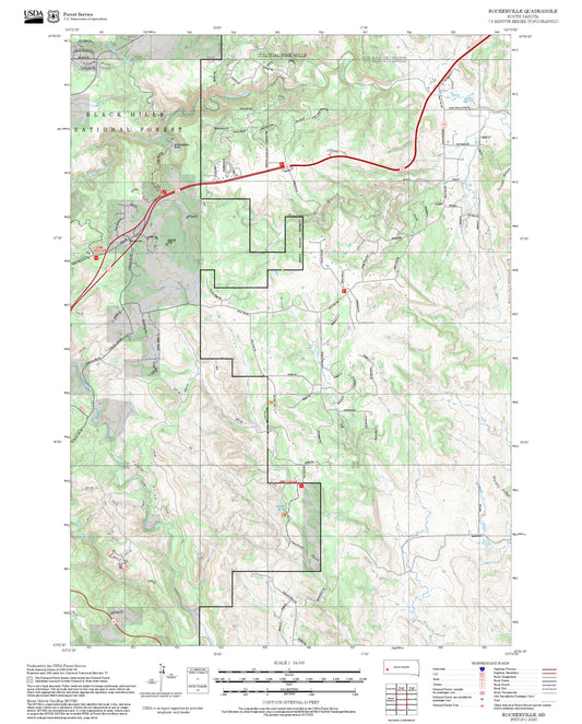 2025 Forest Service Topo Map of Rockerville South Dakota