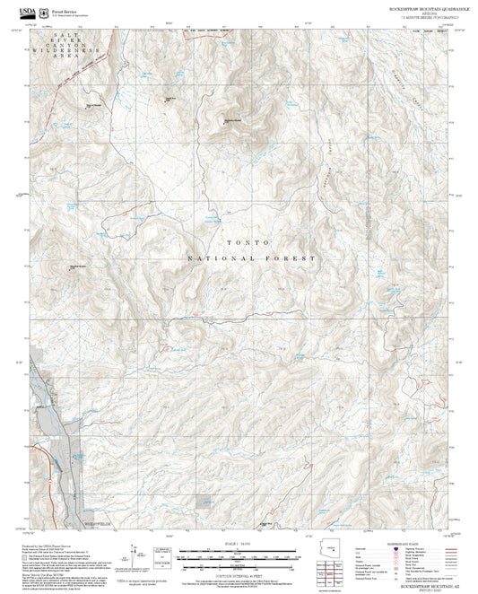 2025 Forest Service Topo Map of Rockinstraw Mountain Arizona