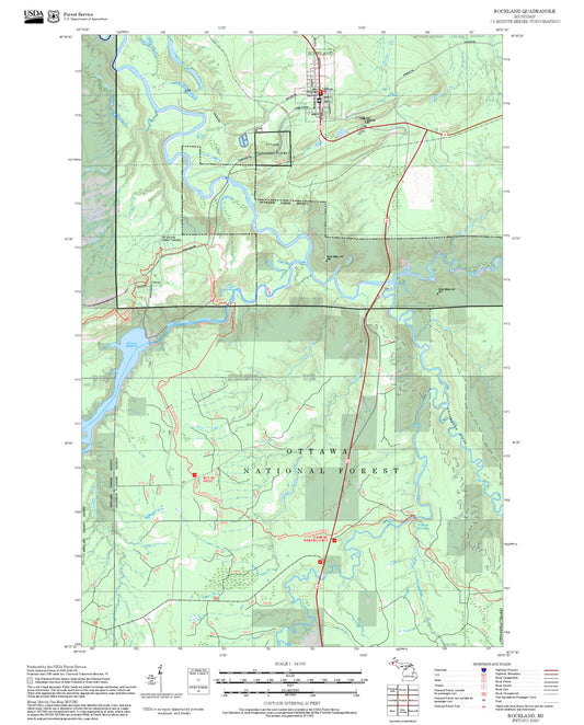 2025 Forest Service Topo Map of Rockland Michigan