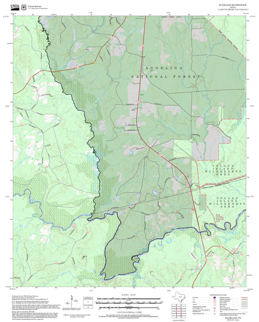 2025 Forest Service Topo Map of Rockland Texas