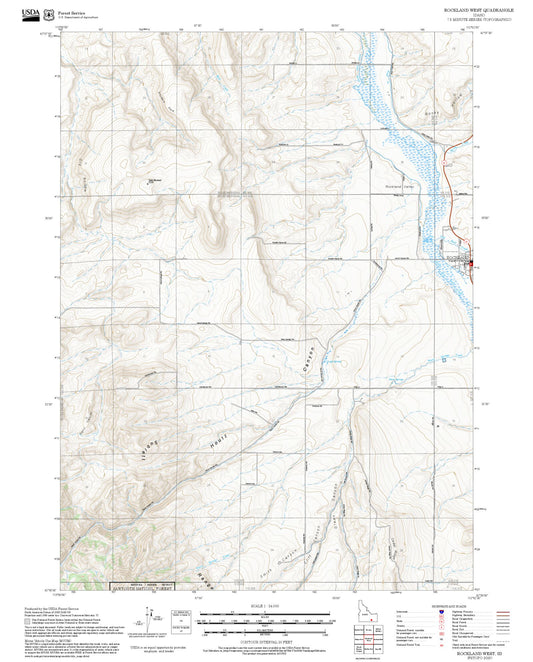 2025 Forest Service Topo Map of Rockland West Idaho