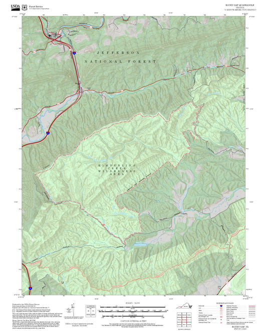 2025 Forest Service Topo Map of Rocky Gap Virginia