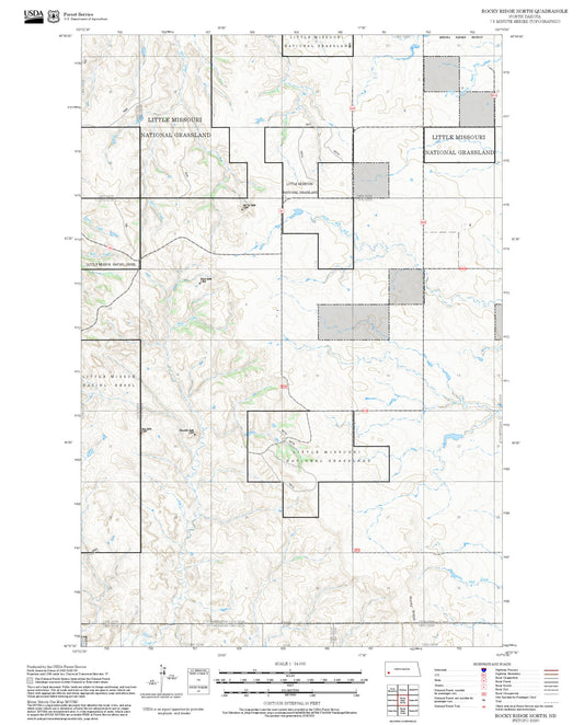 2025 Forest Service Topo Map of Rocky Ridge North North Dakota