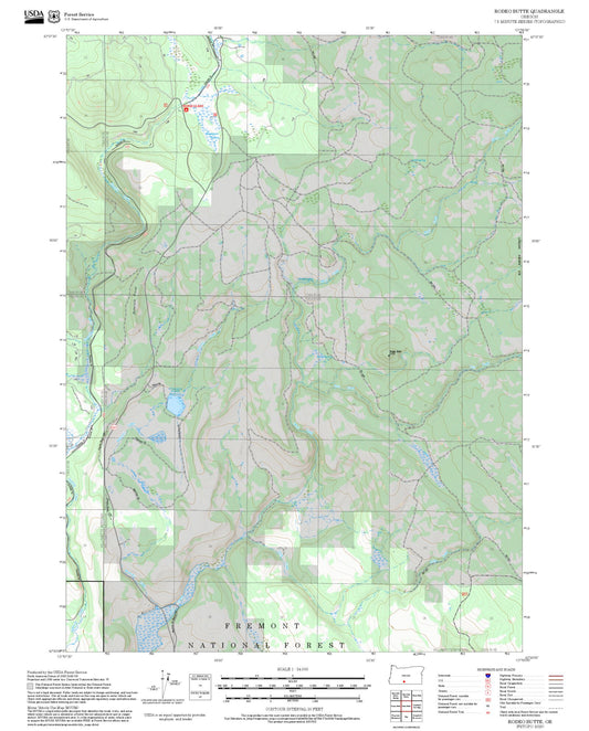 2025 Forest Service Topo Map of Rodeo Butte Oregon