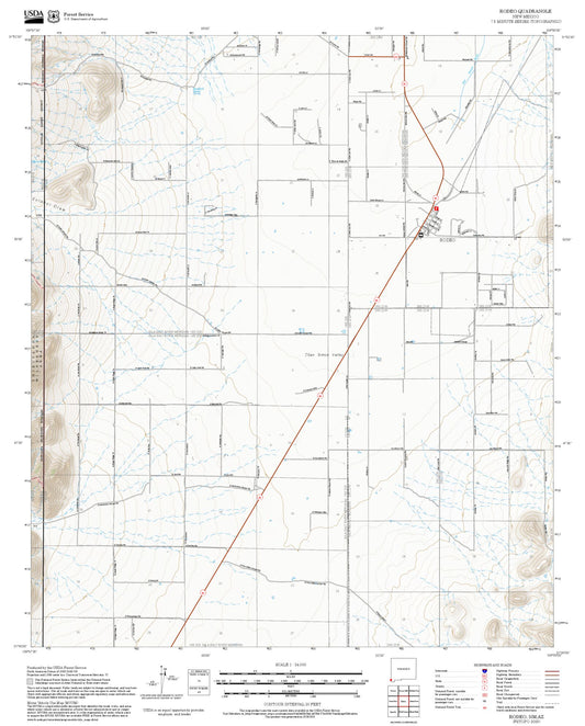 2025 Forest Service Topo Map of Rodeo New Mexico