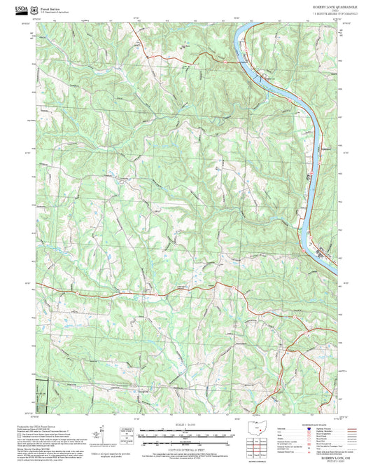 2025 Forest Service Topo Map of Rokeby Lock Ohio