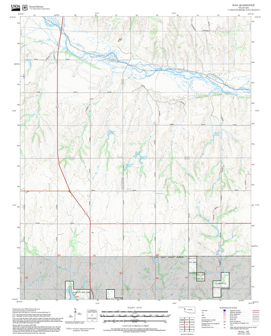 2025 Forest Service Topo Map of Roll Oklahoma