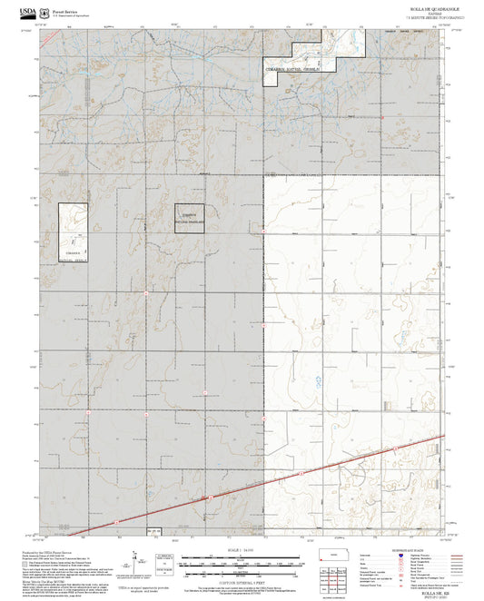 2025 Forest Service Topo Map of Rolla NE Kansas