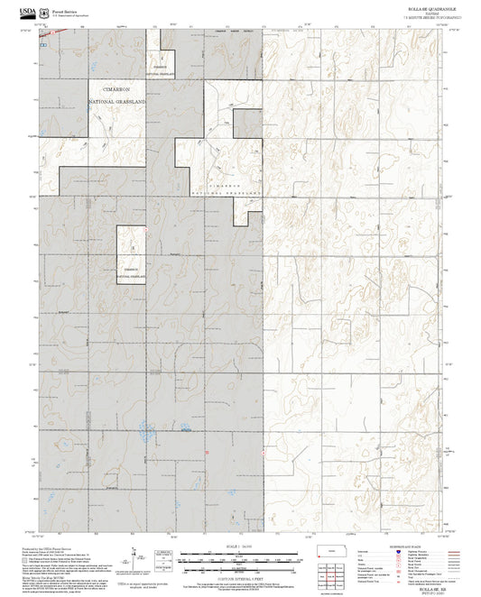 2025 Forest Service Topo Map of Rolla SE Kansas