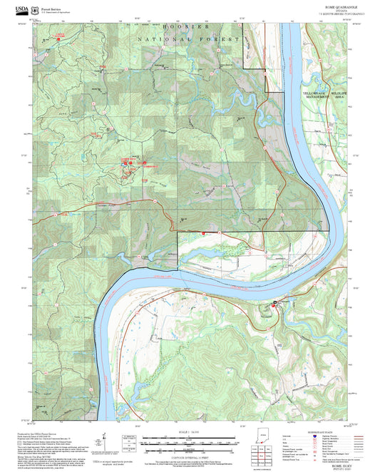 2025 Forest Service Topo Map of Rome Indiana