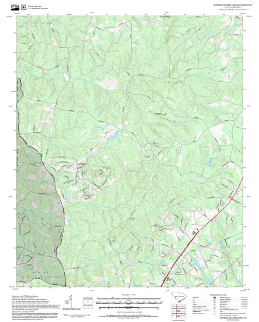 2025 Forest Service Topo Map of Ropers Crossroads South Carolina