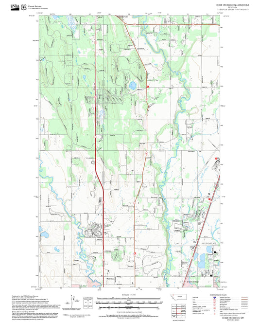 2025 Forest Service Topo Map of Rose Crossing Montana