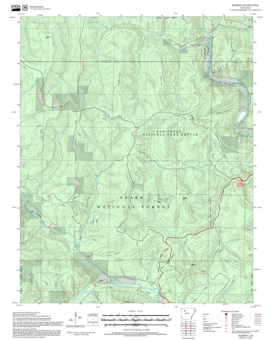 2025 Forest Service Topo Map of Rosetta Arkansas