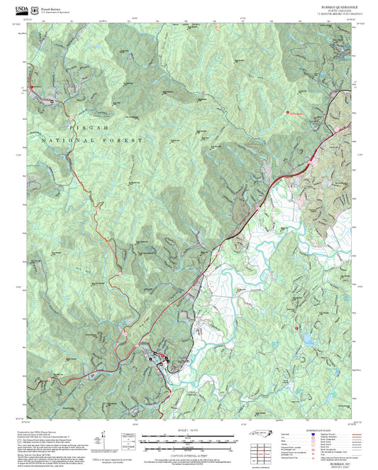 2025 Forest Service Topo Map of Rosman North Carolina
