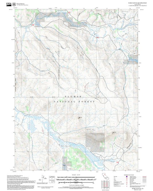 2025 Forest Service Topo Map of Ross Canyon California