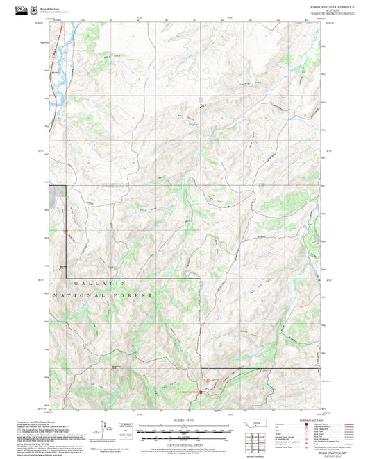 2025 Forest Service Topo Map of Ross Canyon Montana